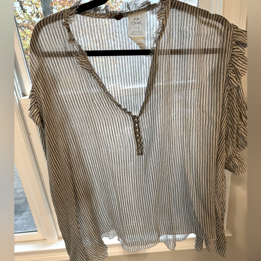 Free People sheer cotton blouse